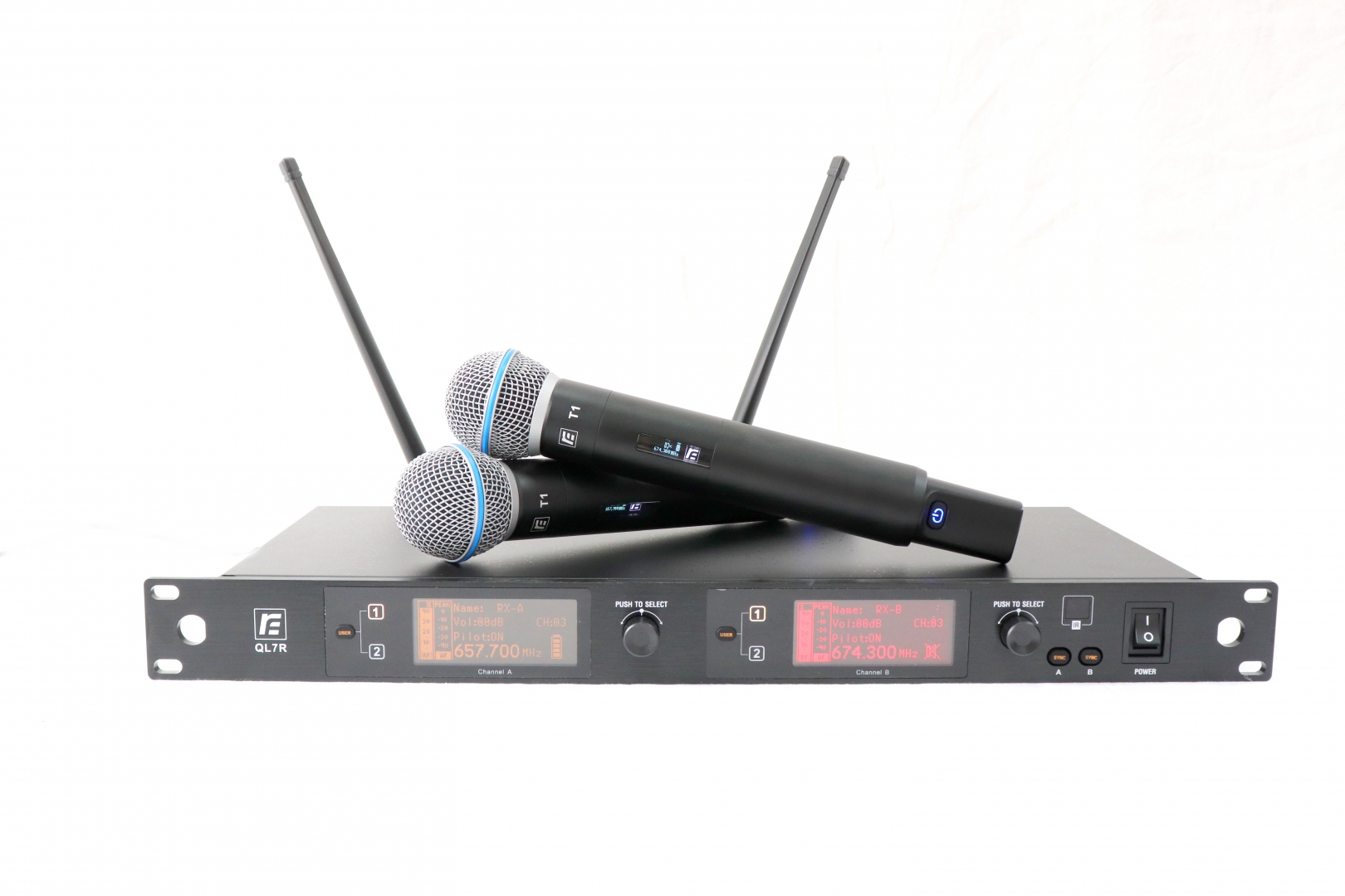 RFIntell QL7R/T1-B 720,500-754,000 МГц 2-канальная радиосистема с 2-мя ручными микрофонами в Копейске